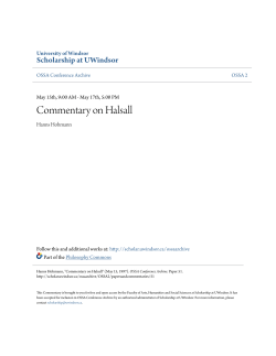 Commentary on Halsall - Scholarship at UWindsor