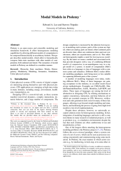 Modal Models in Ptolemy