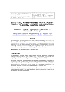 EVALUATING THE TRIGGERING FACTORS OF THE ROCK FALLS