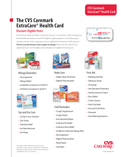 The CVS Caremark ExtraCare® Health Card