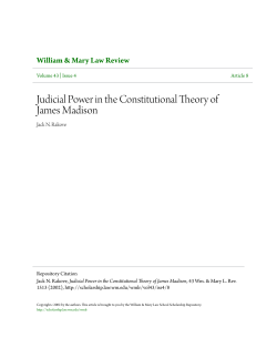 Judicial Power in the Constitutional Theory of James Madison
