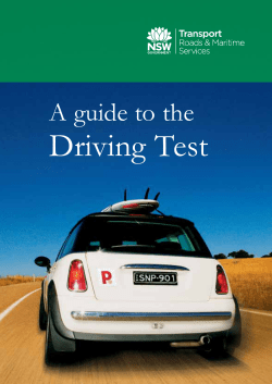 A Guide to the Driving Test - Roads and Maritime Services