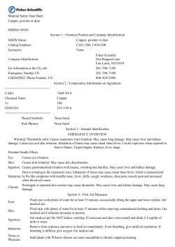 Copper, powder or dust - West Liberty University