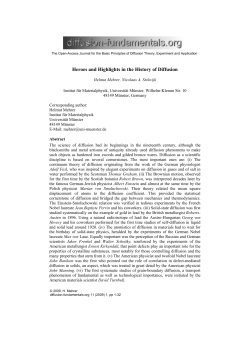 Heroes and Highlights in the History of Diffusion - Qucosa