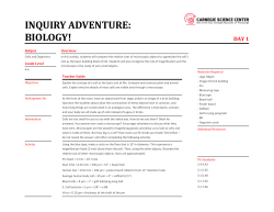 INQUIRY ADVENTURE: BIOLOGY!