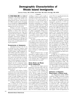 Demographic Characteristics of Rhode Island Immigrants