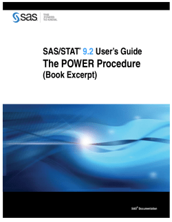SAS/STAT 9.2 User`s Guide: The POWER Procedure