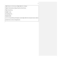 Edgar Allan Poe`s Short Stories: Critical Analysis