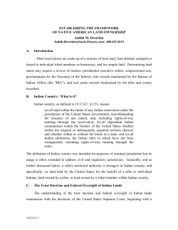 Establishing the Framework of Native American Land Ownership