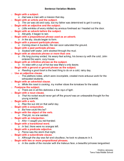 Sentence Variation Models