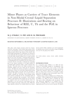 Minor Phases as Carriers of Trace Elements in