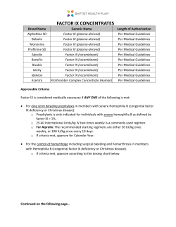 FACTOR IX CONCENTRATES - baptisthealthplan.com
