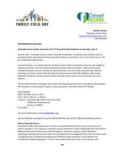 Colorado Access Invites Everyone to its 2 nd Annual Family Field