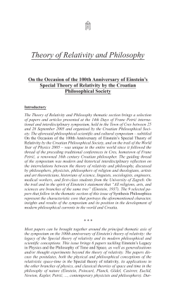 theory of relativity and philosophy
