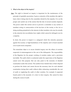 1. What is the object of the inquiry? Ans:. The right to