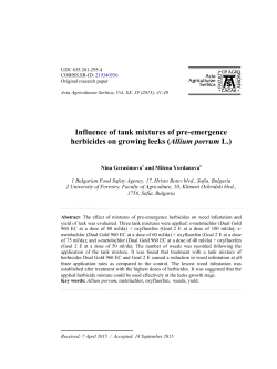 Influence of tank mixtures of pre-emergence herbicides on growing