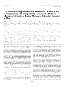 17&szlig;-Estradiol Supplementation Decreases Glucose Rate of