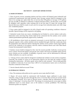 SECTION IV - SANITARY SEWER SYSTEM A. BASIS OF DESIGN 1