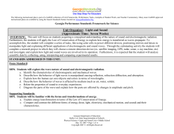 Light and Sound - Georgia Standards