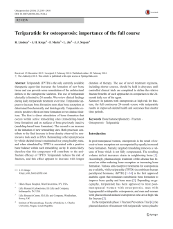 Teriparatide for osteoporosis: importance of the