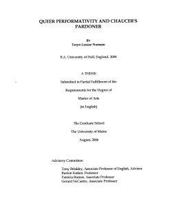 QUEER PERFORMATIVITY AND CHAUCER`S PARDONER