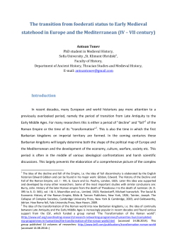 The transition from foederati status to Early Medieval statehood in