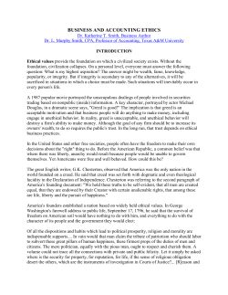Business and Accounting Ethics