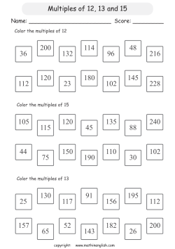 Multiples of 12, 13 and 15