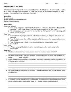 Creating Your Own Alien