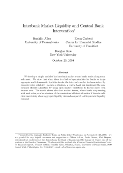 Interbank Market Liquidity and Central Bank Intervention