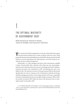THE OPTIMAL MATURITY OF GOVERNMENT DEBT