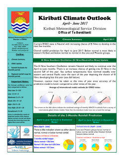 Kiribati Climate Outlook - Kiribati Meteorological Service