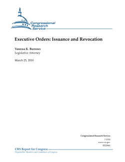 Executive Orders: Issuance and Revocation