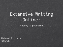 Extensive Writing Online: