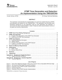 DTMF Tone Generation and Detection on the TMS320C54x (Rev. A)