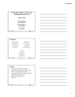 Evaluating Audit Error Rates and Deciding What to Do Next April 1