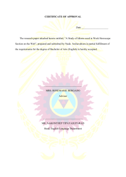 The research paper attached hereto entitled, &ldquo;A Study of Idioms