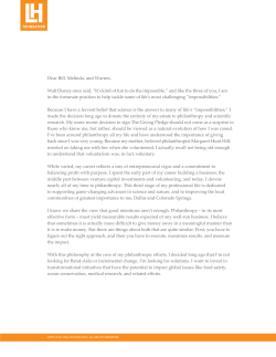 Read Lyda Hill`s Giving Pledge Letter