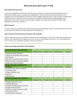 Microsoft Excel 2013, Exam 77-420