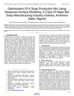 Optimization Of A Soap Production Mix Using Response Surface