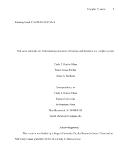 Complex Systems 1 Running Head: COMPLEX SYSTEMS Fish