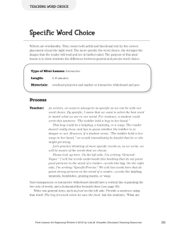 specif ic word Choice