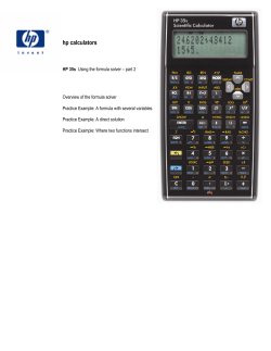 HP 35s Using the formula solver &ndash; part 2