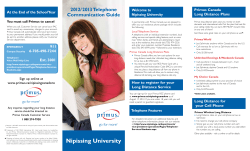 2012/2013 Telephone Communication Guide