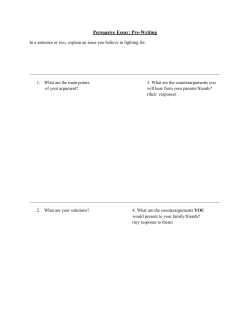Persuasive Essay: Pre