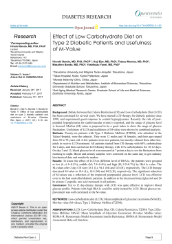 Effect of Low Carbohydrate Diet on Type 2 Diabetic Patients and