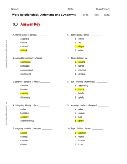 9.3 Answer Key - Student Handouts