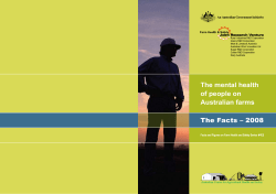 The mental health of people on Australian farms : the facts