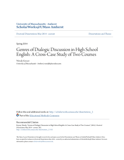 Genres of Dialogic Discussion in High School English: A Cross