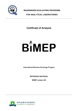 Certificate of Analysis